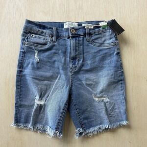 REgeneration Celebrity Pink Shorts Womens 7/28 Blue Denim Bermuda Raw Hem